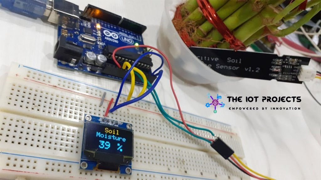 Capacitive Soil Moisture Sensor with OLED Display & Arduino-IoT Projects