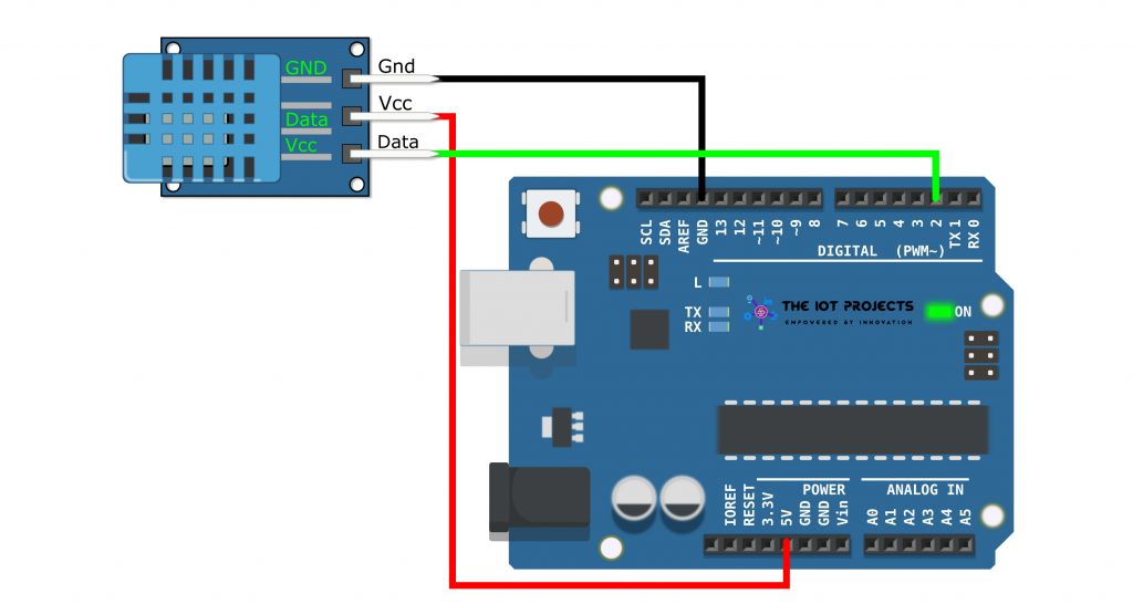 Interfacing Temperature and Humidity Sensor with Arduino