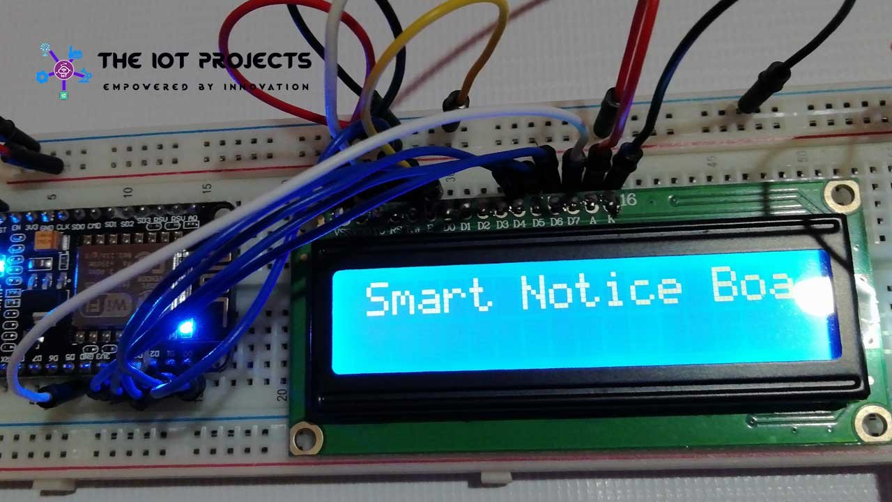 Iot Web Controlled Smart Notice Board Using Nodemcu Esp8266 9196