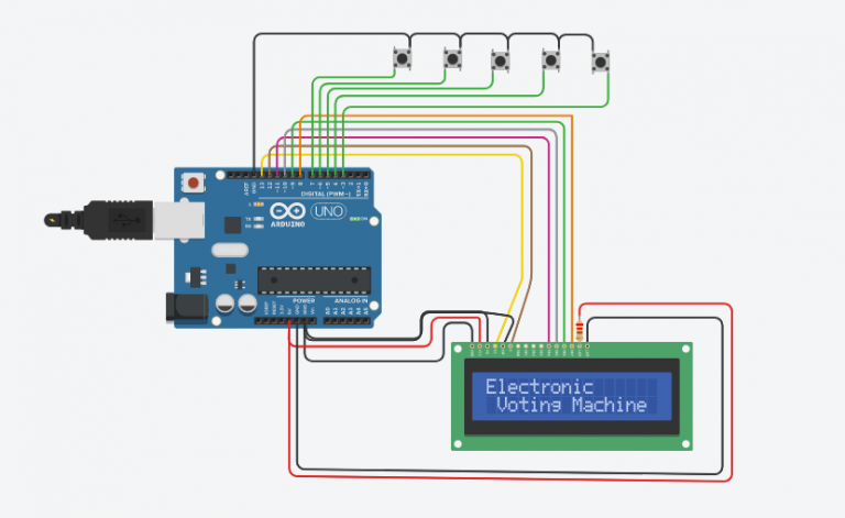 Electronic Voting Machine Using Arduino And Lcd Display 9135