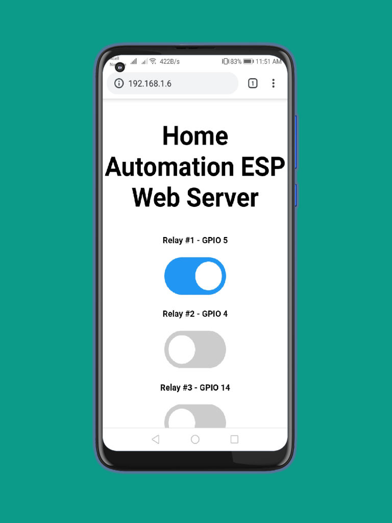 Home Automation with ESP8266 Web Server & Relay Module Control Appliances