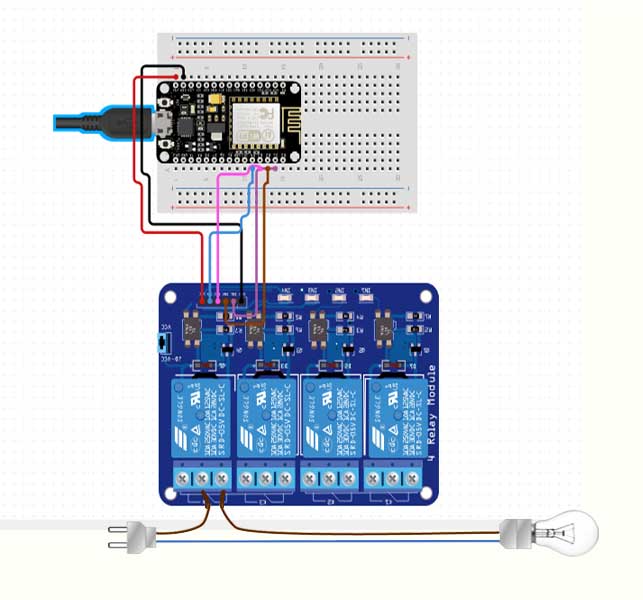 Home Automation With ESP8266 Web Server and 4-Channel Relay