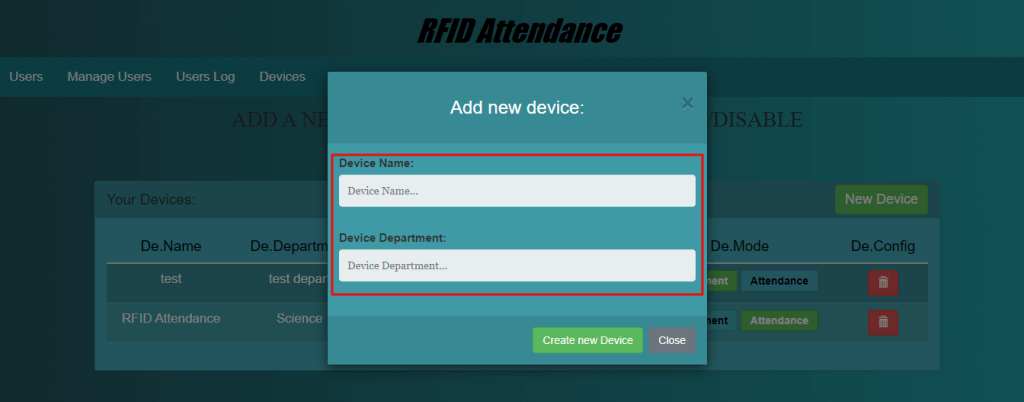 Add New RFID Scanner Device