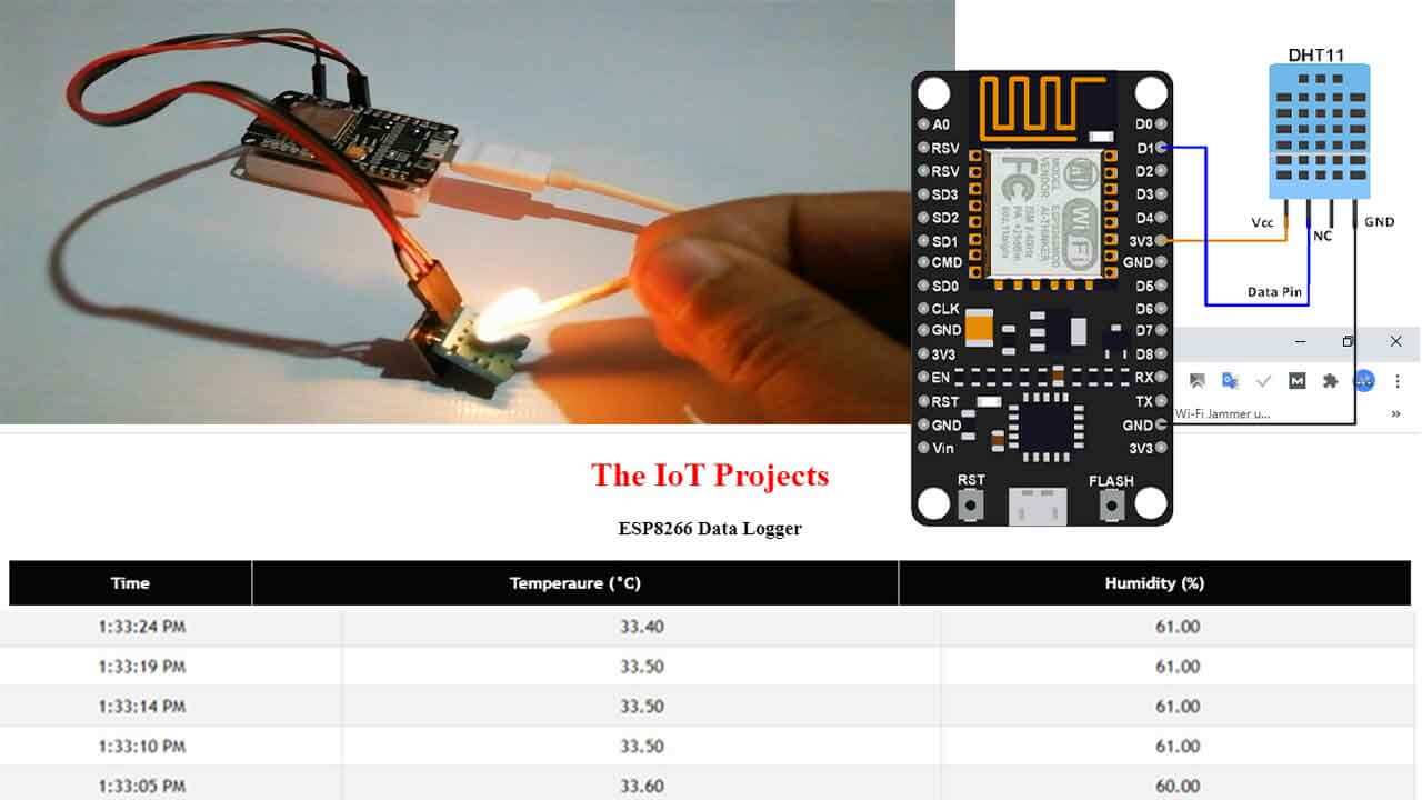 🥇 Sensor de temperatura WiFi con ESP8266 NodMCU - Data logger