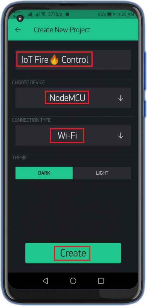 Blynk App configuration for IoT based Fire Detector Projects Details WiFi NodeMCU ESP8266