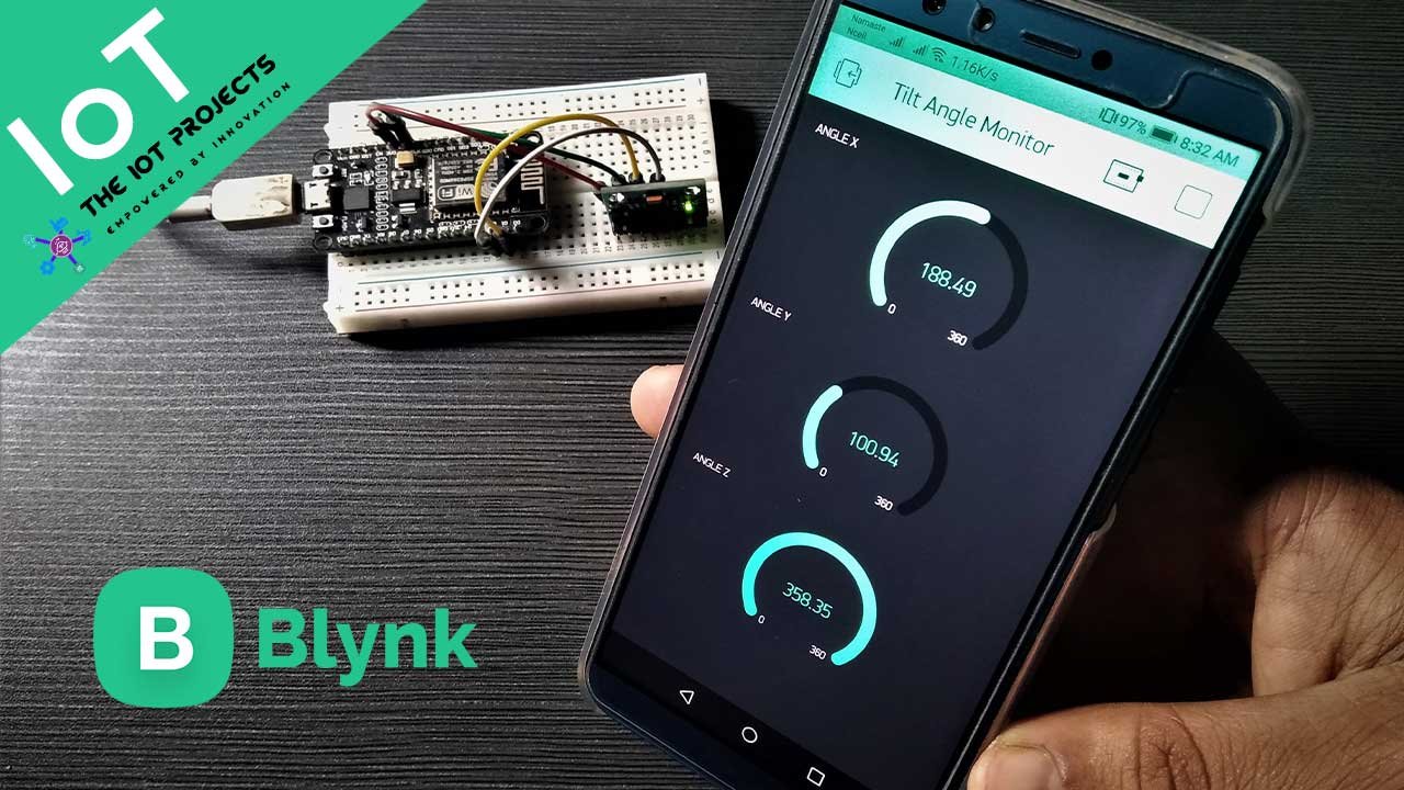 Monitor MPU6050 Tilt Angle on Blynk using NodeMCU