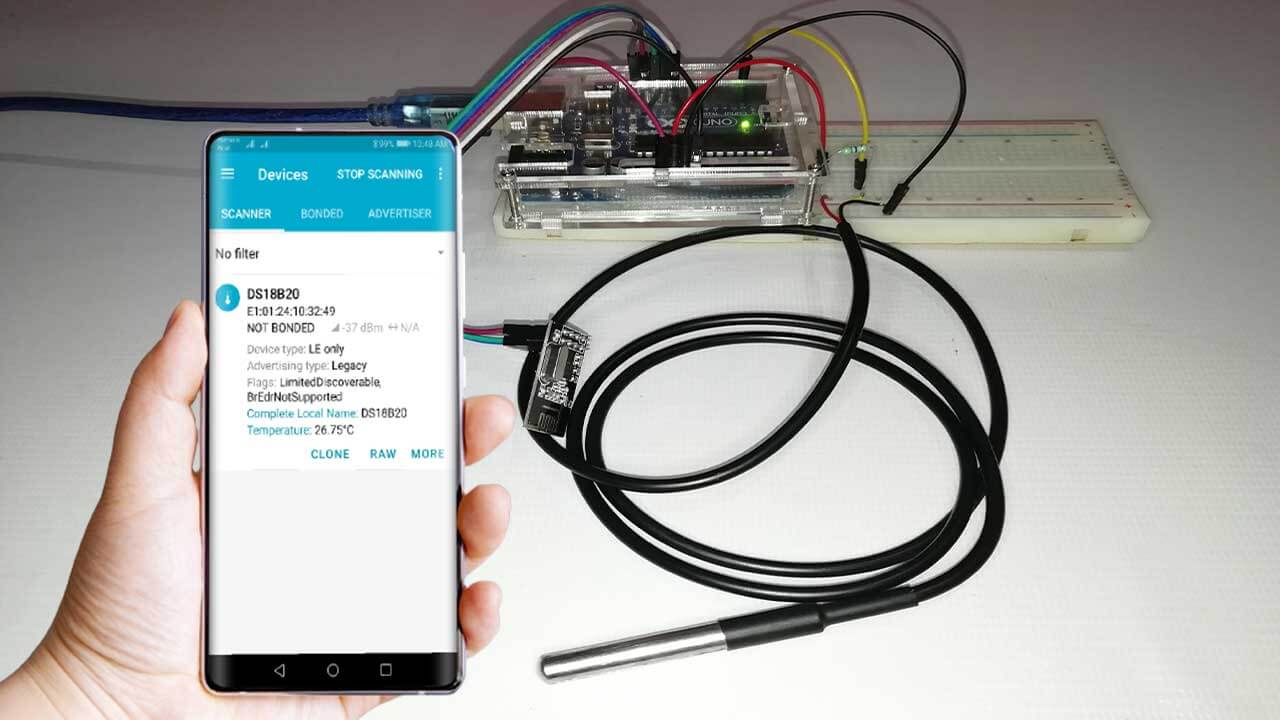 Temperature Monitoring over BLE Arduino Thermistor NRF24L01 Bluetooth Low  Energy Temperature device 