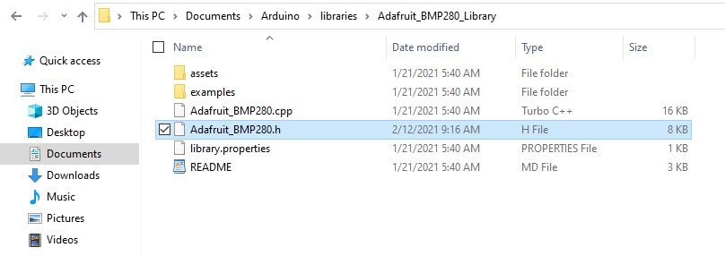 Adafruit BMP280 I2C address edit