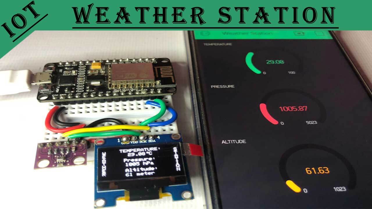 BMP280 Based IoT Weather Station using ESP8266 & OLED Display