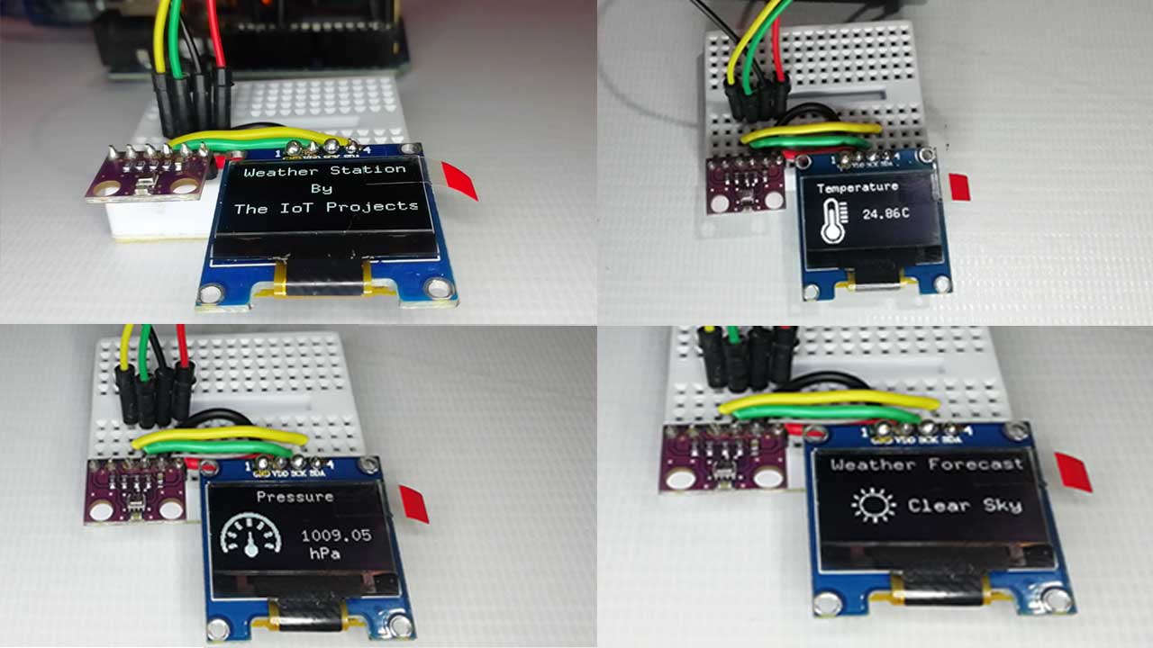 BMP280 Based Weather Station using Arduino and OLED Display