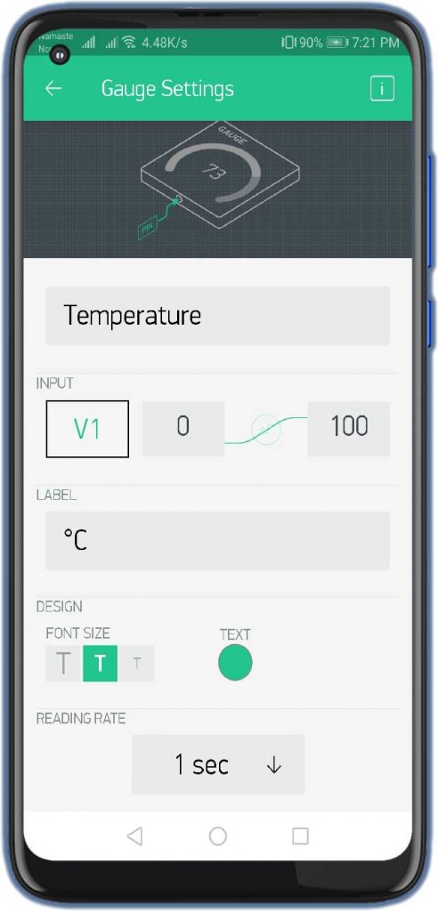 Temperature Gauge Settings for Weather Station