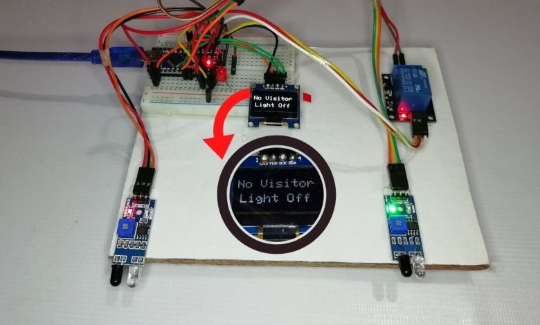 Bidirectional Visitor Counter & Automatic Light Control using Arduino