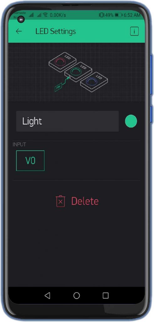Blinking LED on Blynk app