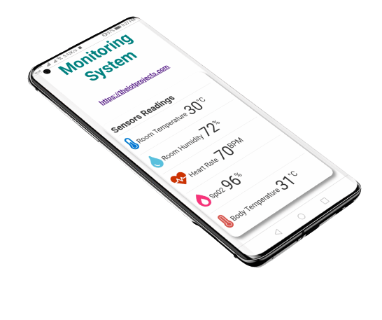ESP8266 based Patient Health Monitoring webserver on smartphone