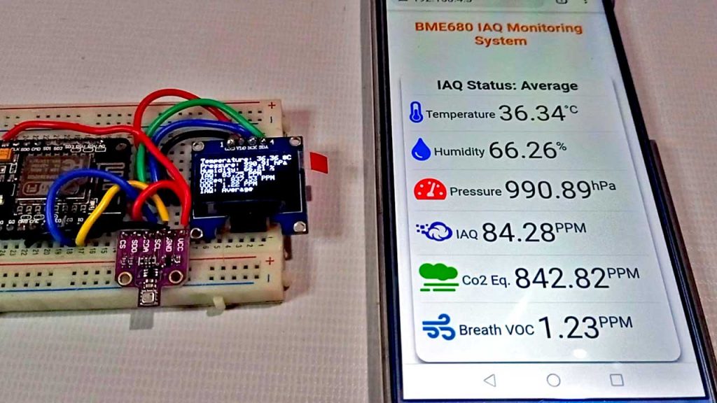 Indoor Air Quality Monitoring with BME680 & ESP8266 Webserver
