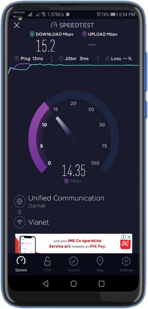 ESP32 WiFi repeater speed test