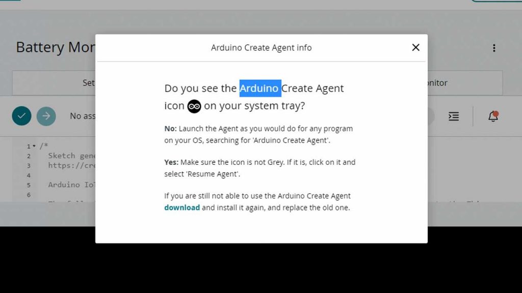 Arduino Create Agent for windows 10