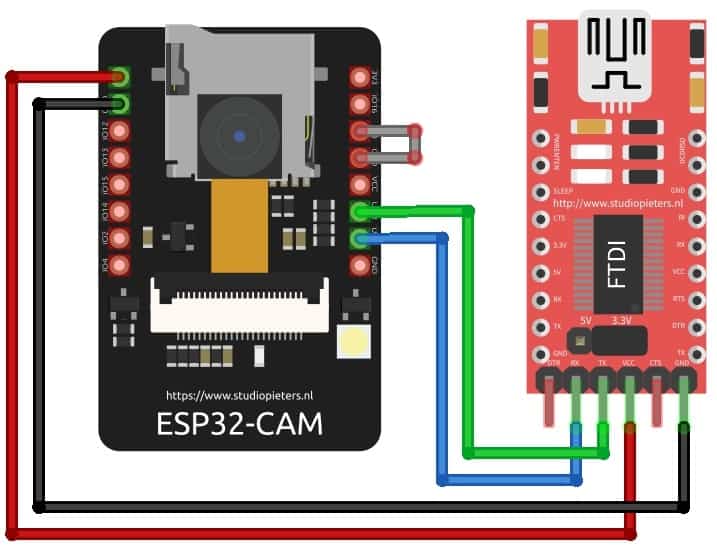 Circuit Diagram to Program ESP32 CAM to Stream Video Over Wi-Fi