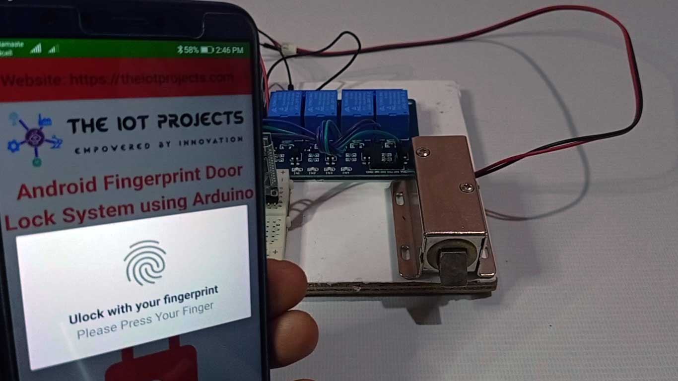 Door Lock with Fingerprint Door Lock System using Arduino and Smartphone