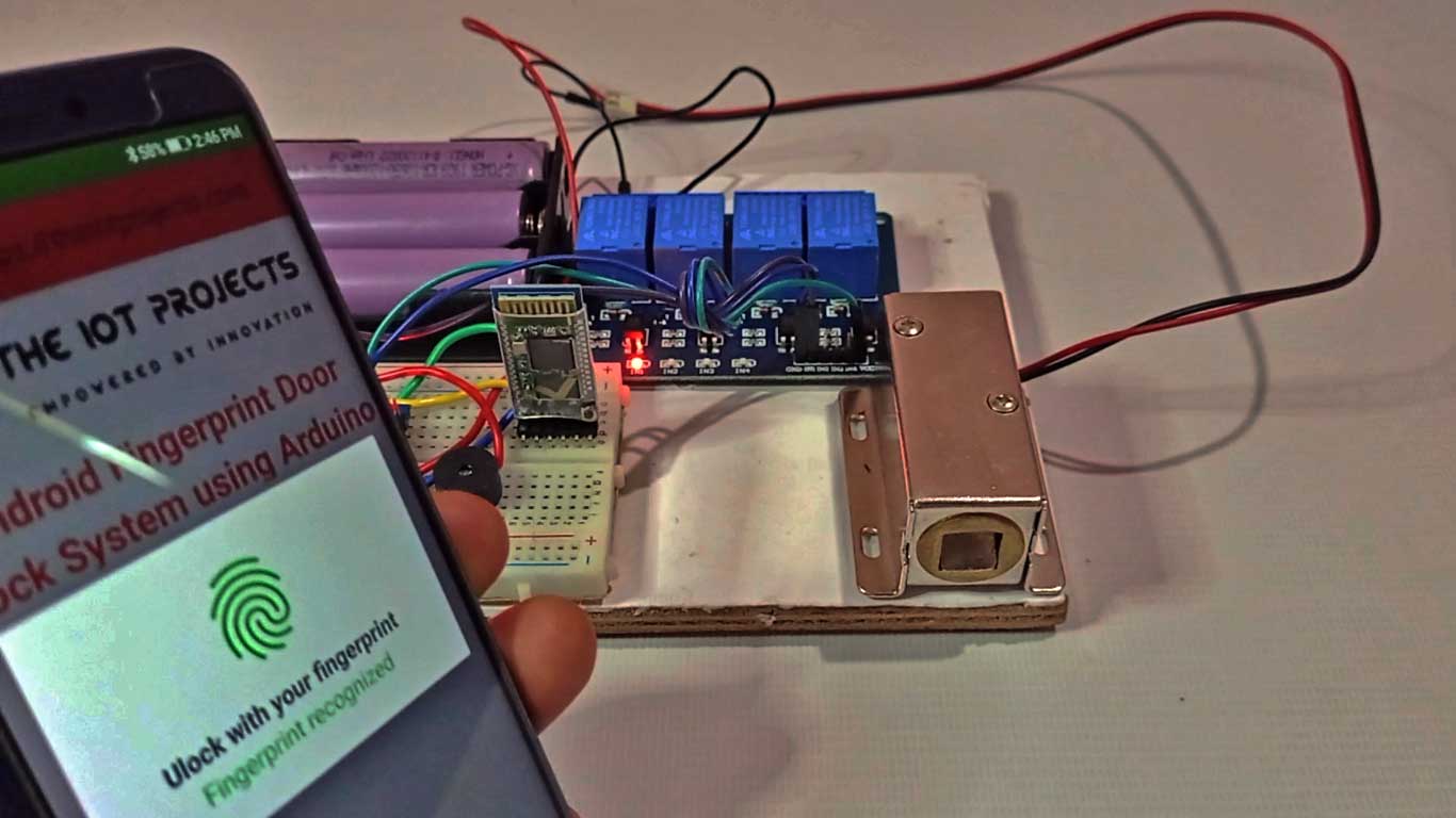 Door Unlock with Fingerprint Door Lock System using Arduino and Smartphone