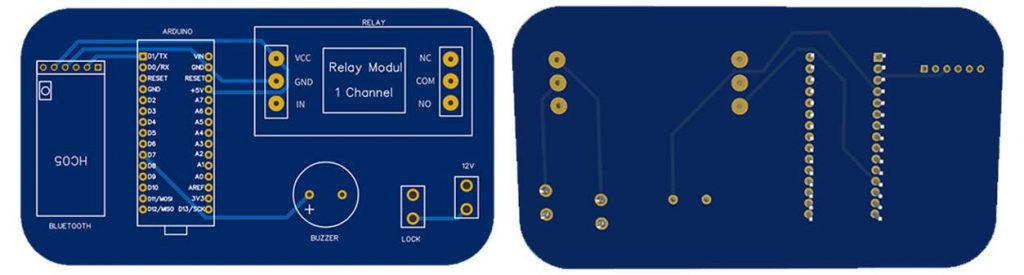 Fingerprint Door Lock System using Arduino and Smartphone PCB