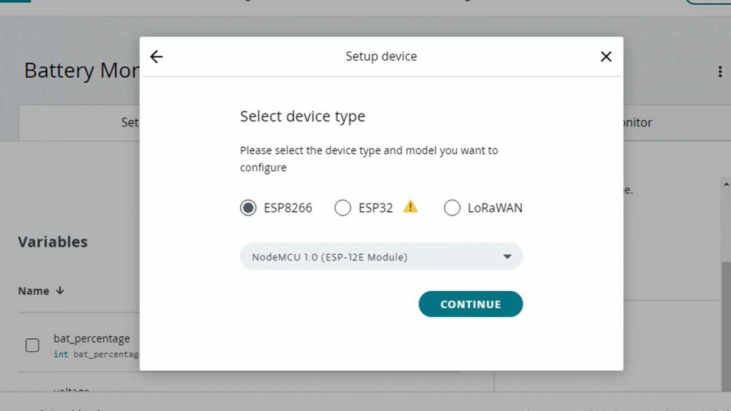 Selecting device on Arduino IoT Cloud