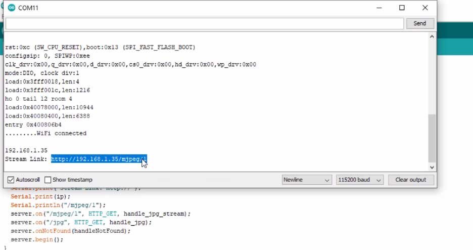 ESP32 CAM LAN IP Address on serial monitor