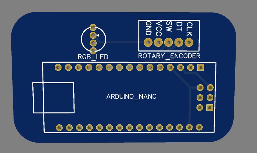 PCB of RGB LED Controller using Arduino and Rotary Encoder