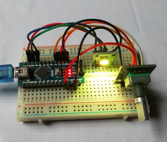 RGB LED Color Control using Arduino and Rotary Encoder