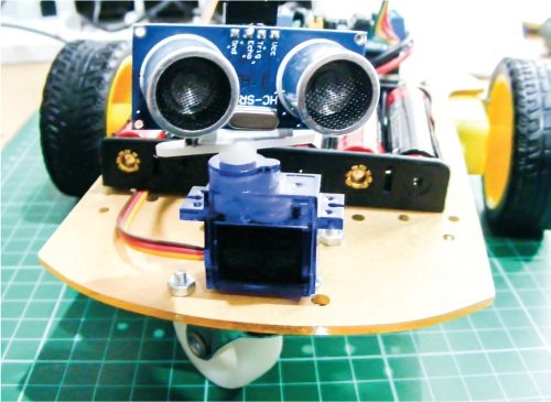 Obstacle avoiding robot using sales motor shield