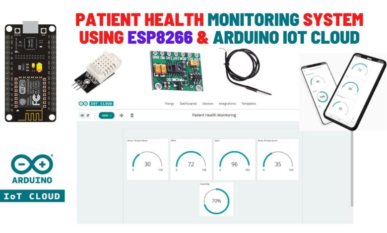 Patient Health Monitoring System Using ESP8266 & Arduino IoT Cloud