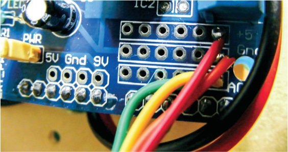 Soldering Jumper cables on motor shield