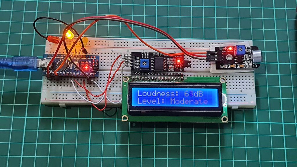 Arduino Decibel meter using lcd & sound sensor