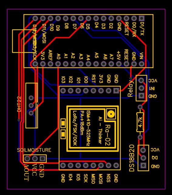 Lora sensor node PCB