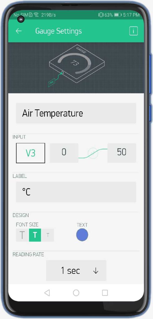 Air temperature gauge