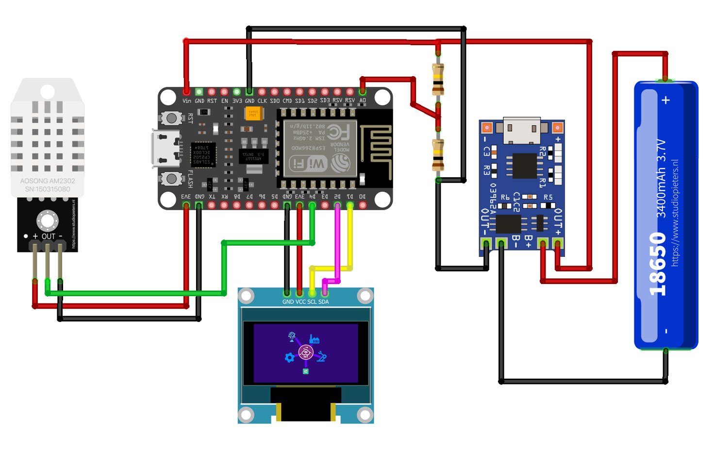 ESP8266 Monitor its Own Battery Level using IoT