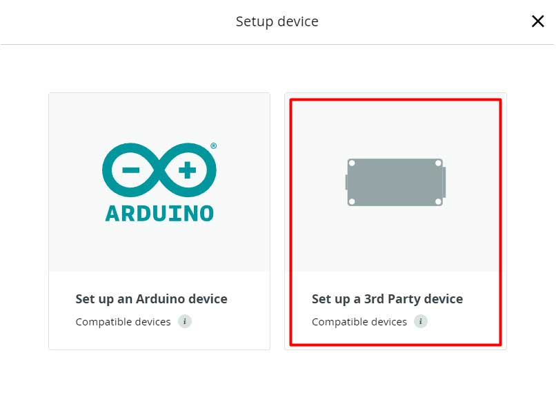 Selecting 3rd party arduino device