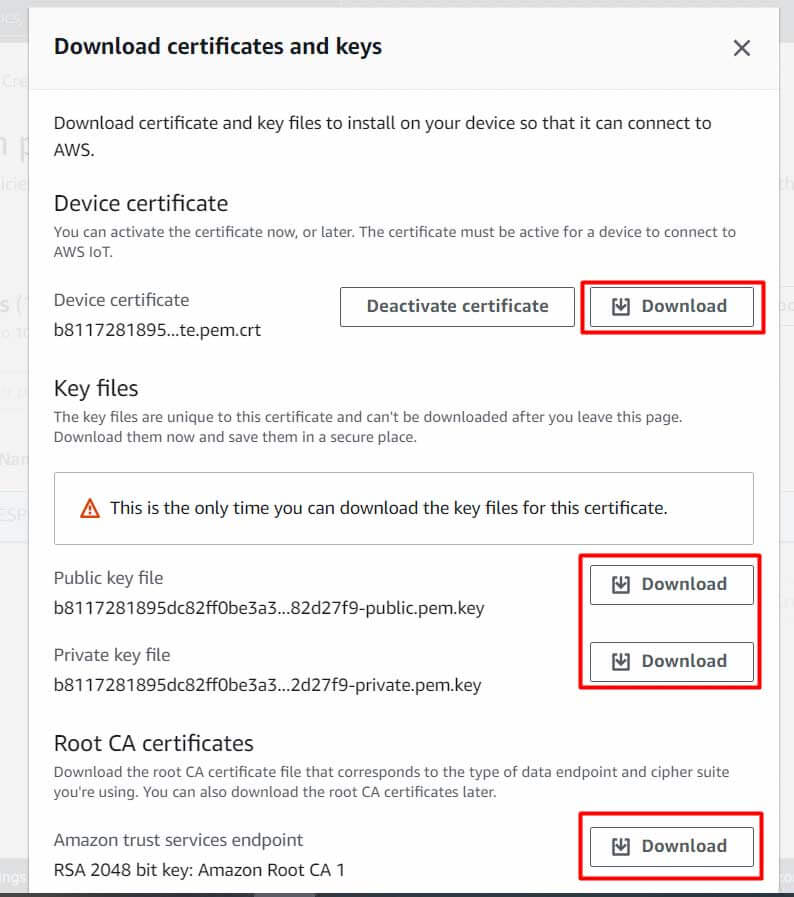 download generated certificates