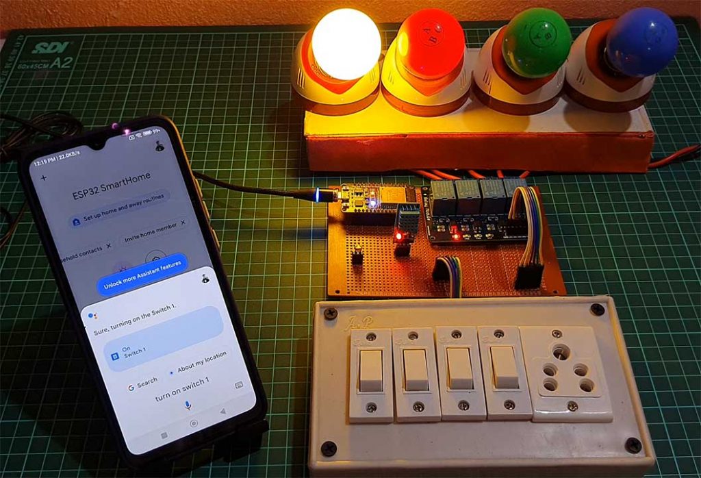 Home Automation using ESP RainMaker & Google Assistant