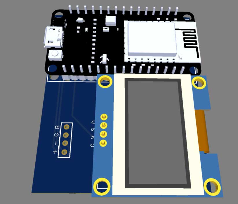 3D PCB of IoT based Anemometer using ESP8266 & Arduino IoT Cloud