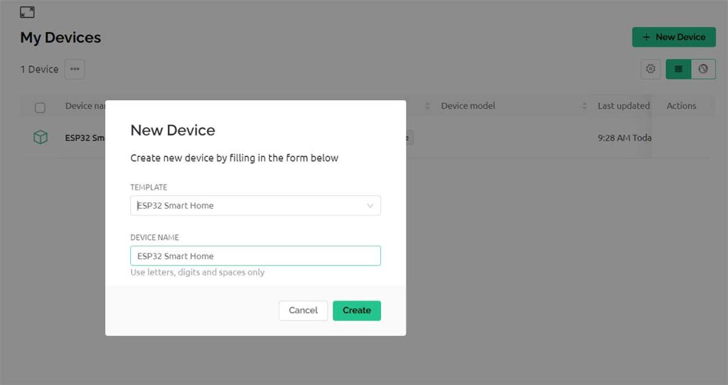 Adding new device to Blynk IoT Cloud