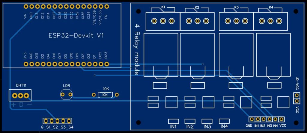 Home Automation using ESP32 & Blynk 2.0 PCB