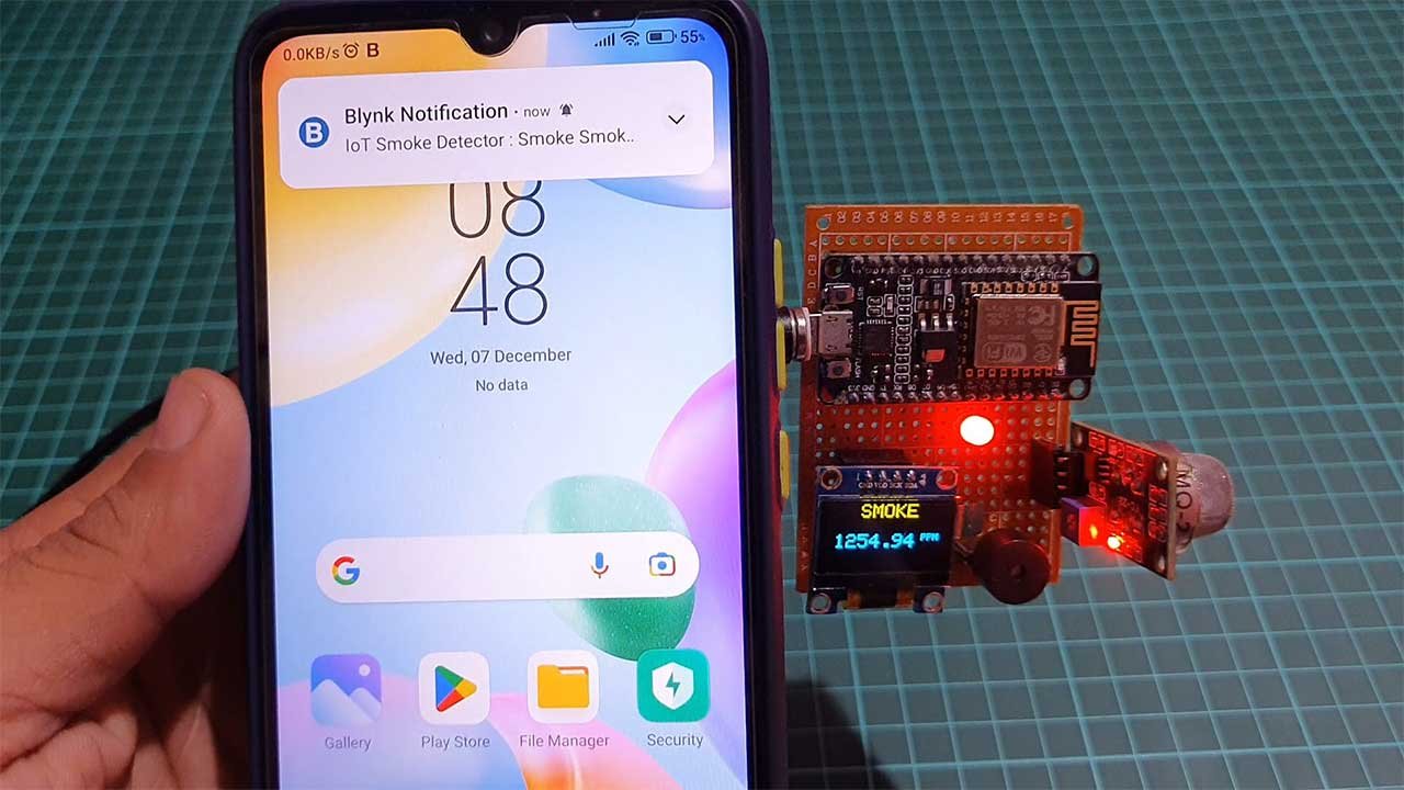 IoT Smoke & Gas Detector using ESP8266 & Blynk