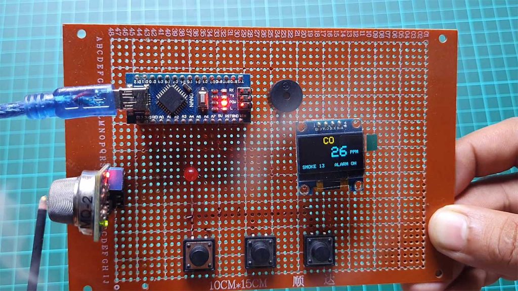 CO detector using MQ2 sensor & Arduino