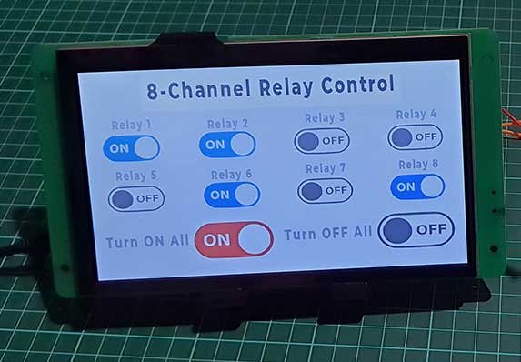 DWIN Display 8 Channel Relay Control GUI