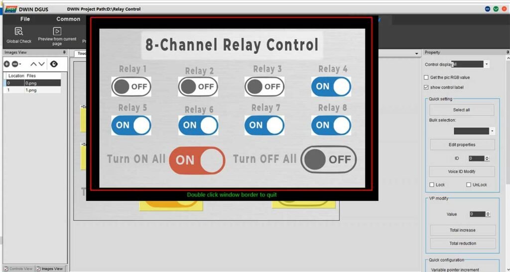 Relay Control with Arduino & DWIN Display GUI Preview