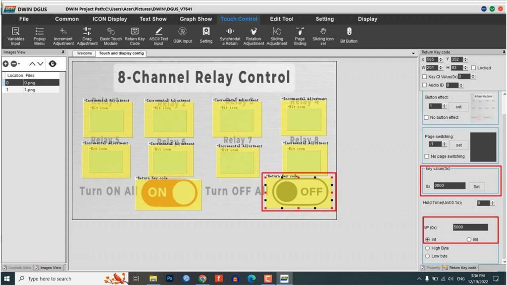 Return key code for all relay off