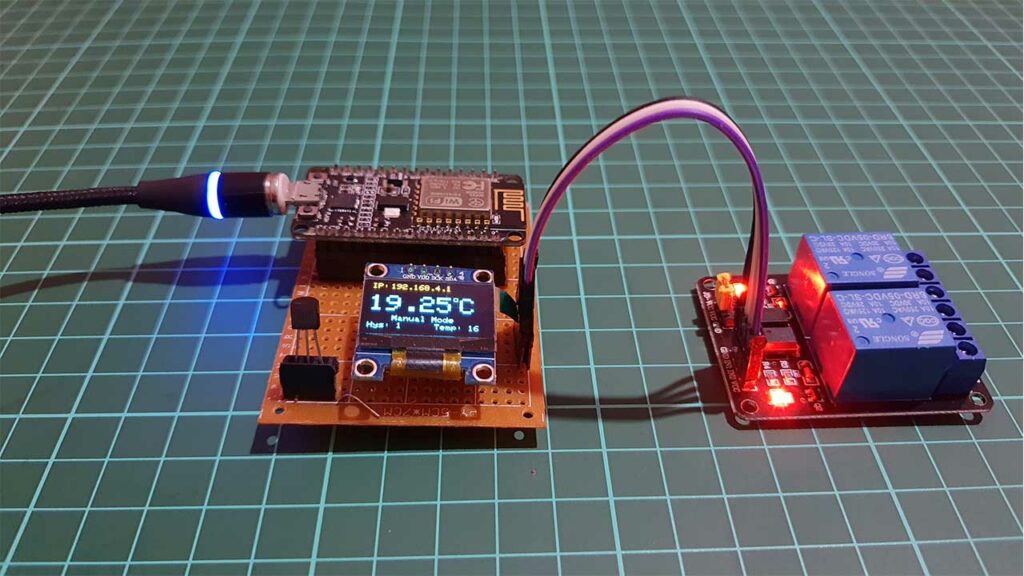 Temperature Control with ESP8266 DS18B20 & AsyncWebServer