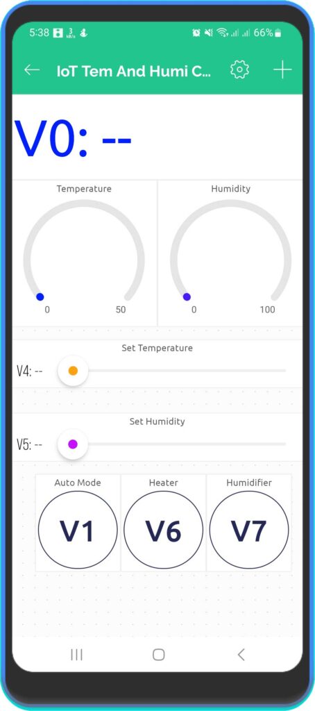 IoT Temperature & Humidity Monitoring & Control System Mobile Setup