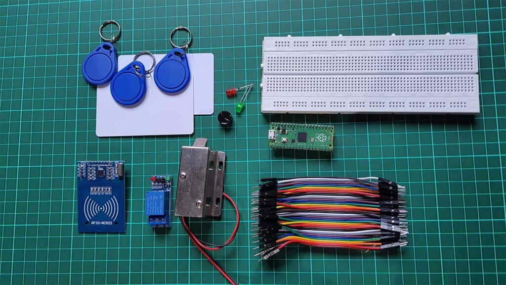 Components Required for RFID Based Door Lock Control System using Raspberry Pi Pico and Micropython